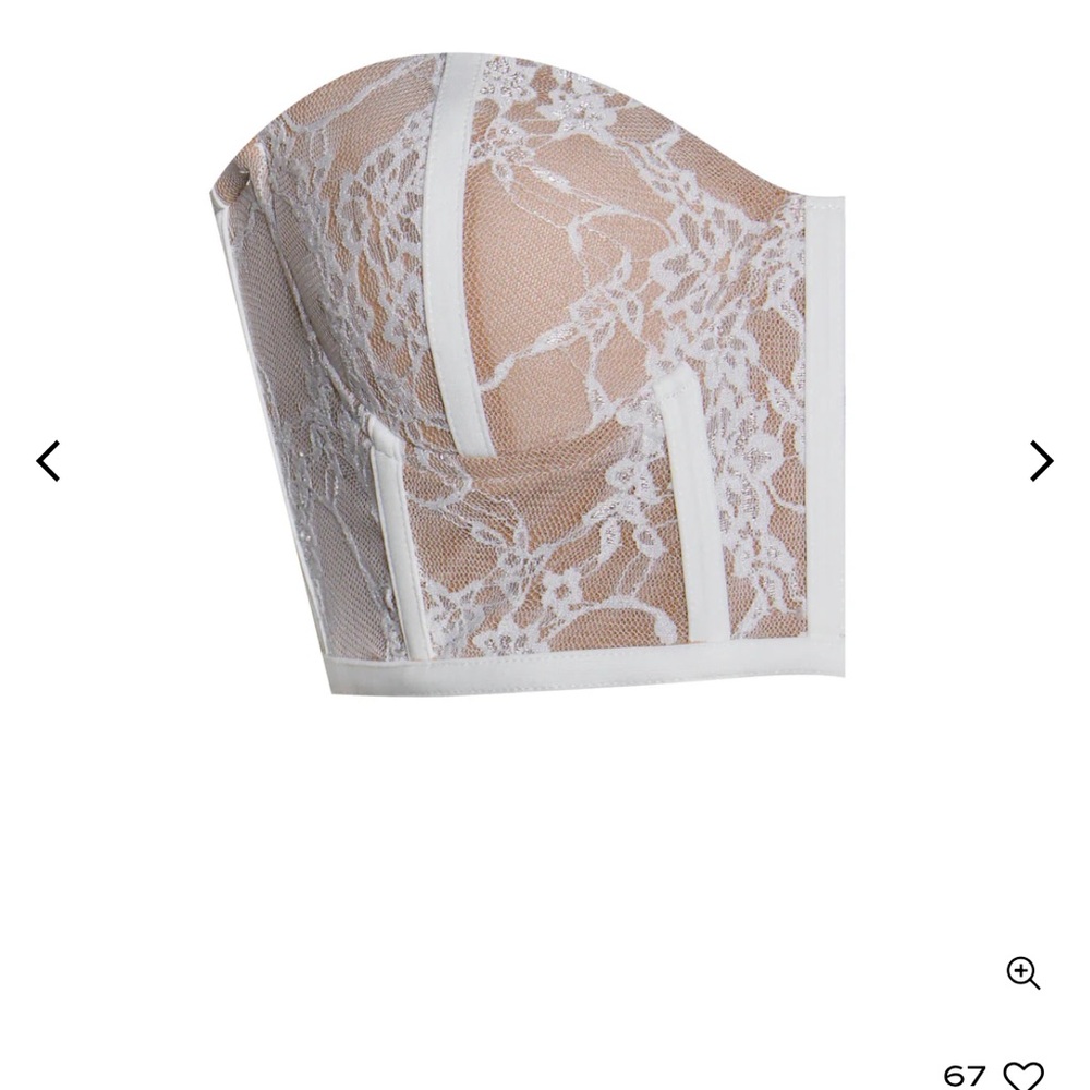 Miss Circle White Lace Corset Crop Top - Picture 9 of 12
